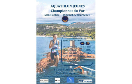Championnat départemental 2026 jeunes RESULTATS Aquathlon St Raphael
